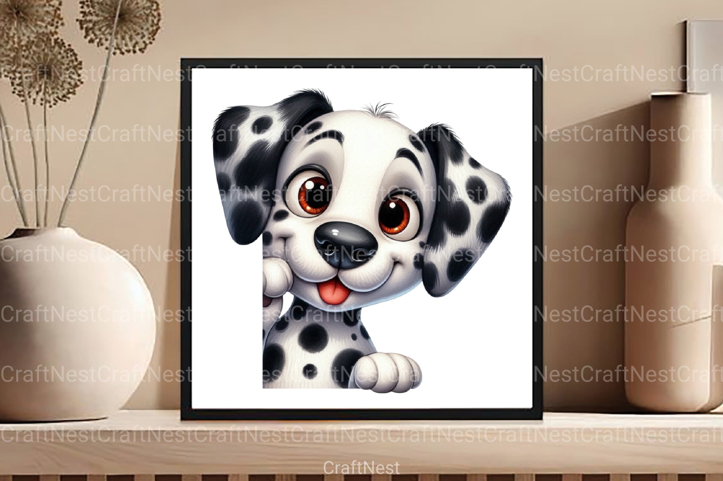 Peeking Around Corner Dogs Clipart Bundle - CraftNest - Digital Crafting and Art