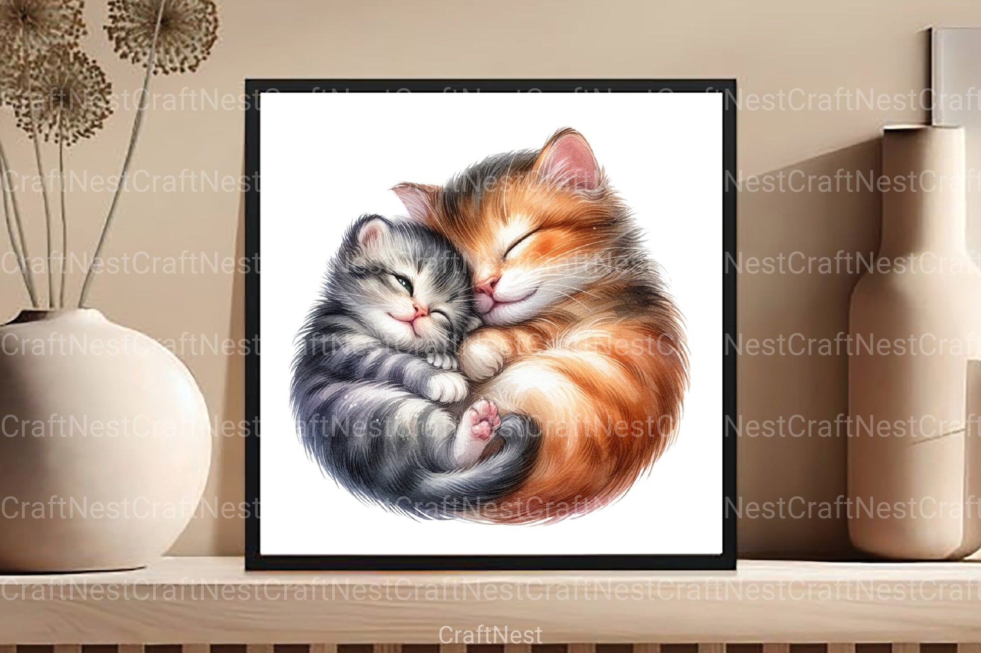 Soft & Warm Mother's Love Clipart Bundle 2 - CraftNest - Digital Crafting and Art