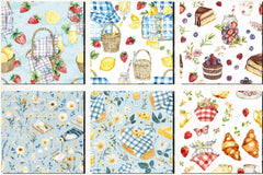 Picnic Time Whimsy Summer Pattern Clipart Bundle - CraftNest - Digital Crafting and Art