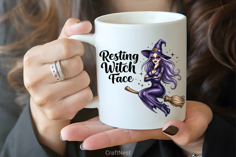Resting Witch Face Clipart Bundle 2 - CraftNest - Digital Crafting and Art