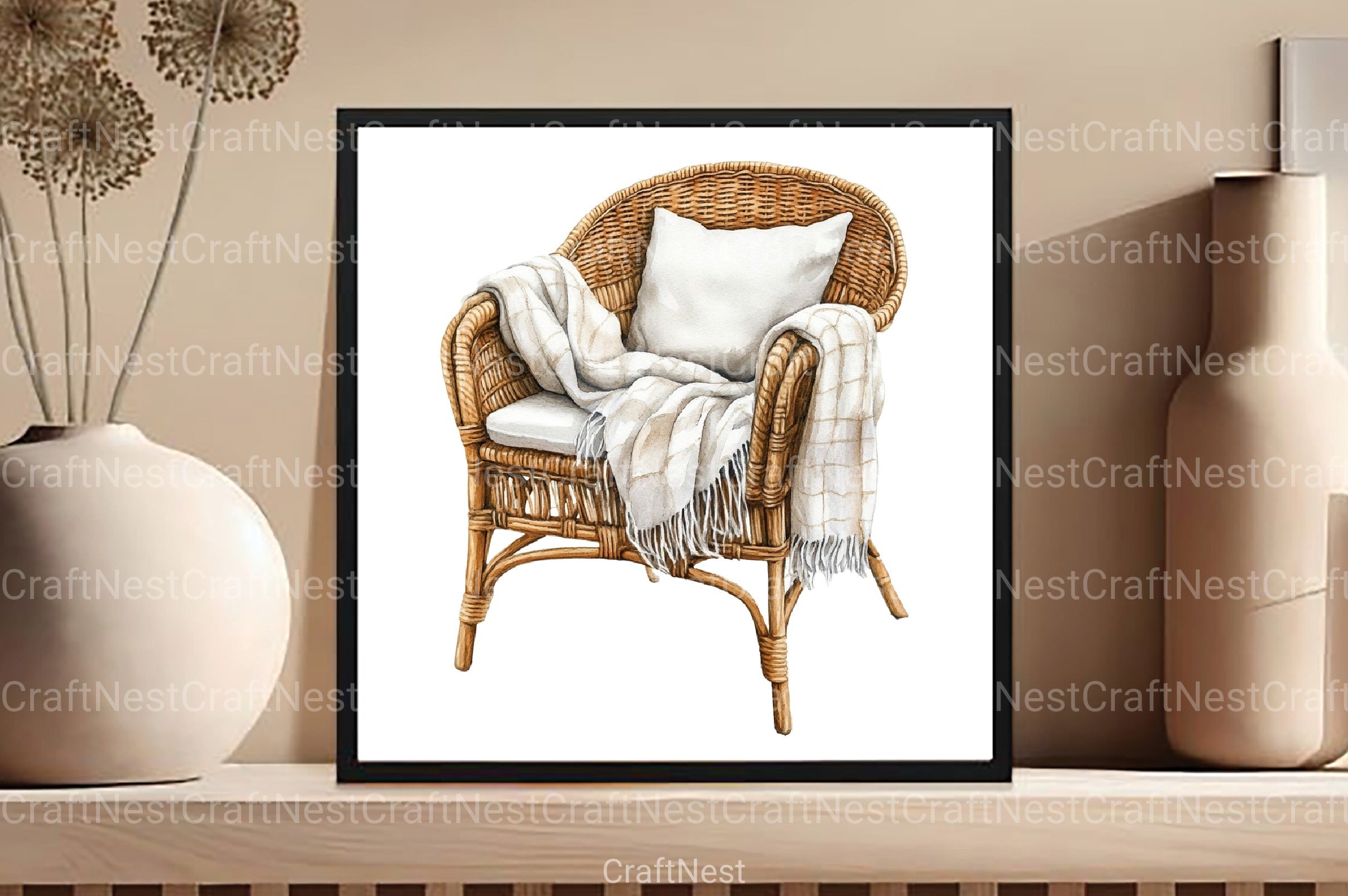 Watercolor Boho Clipart Bundle - CraftNest - Digital Crafting and Art