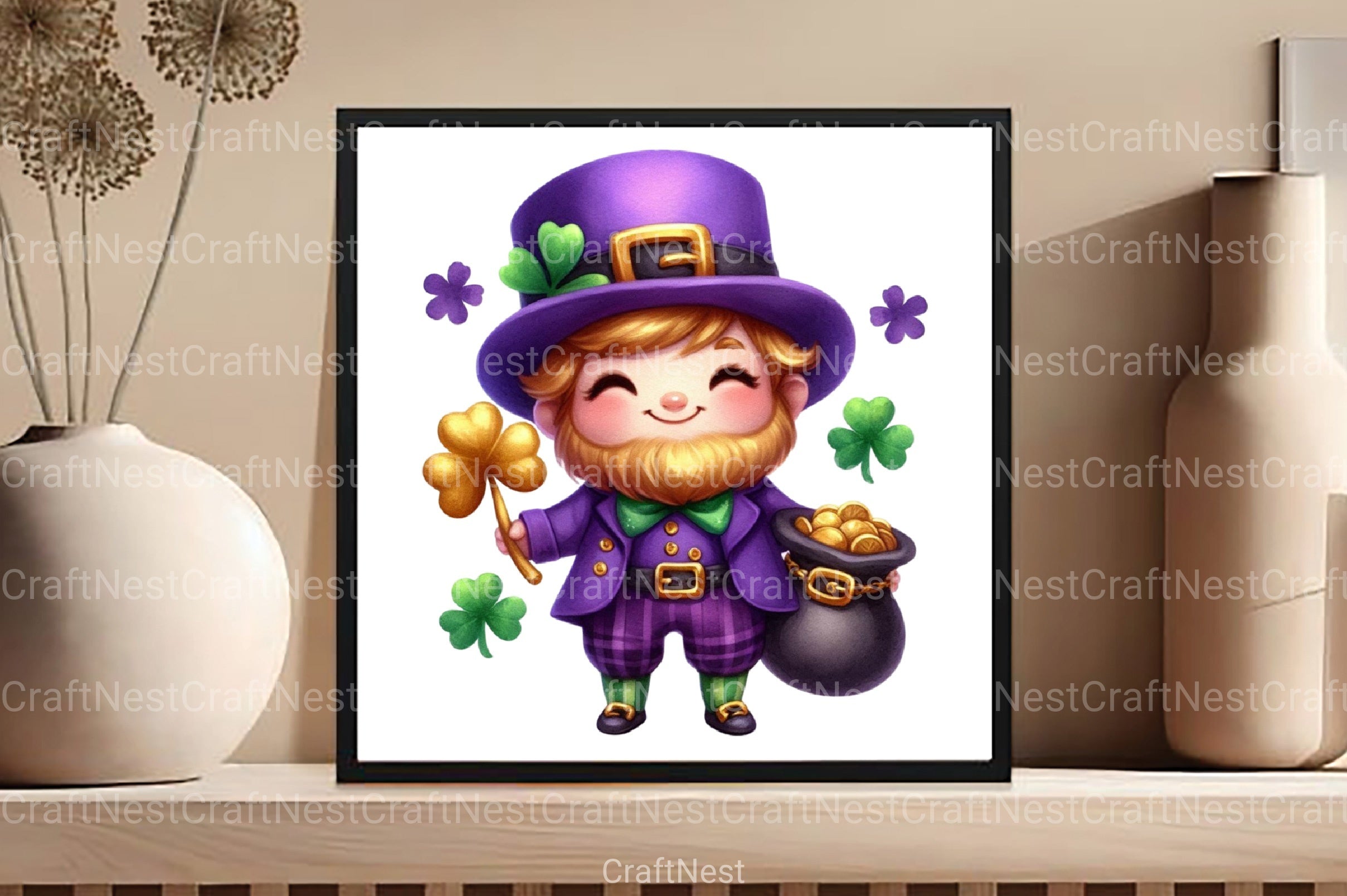 Purple St. Patrick's Day Clipart Bundle - CraftNest - Digital Crafting and Art