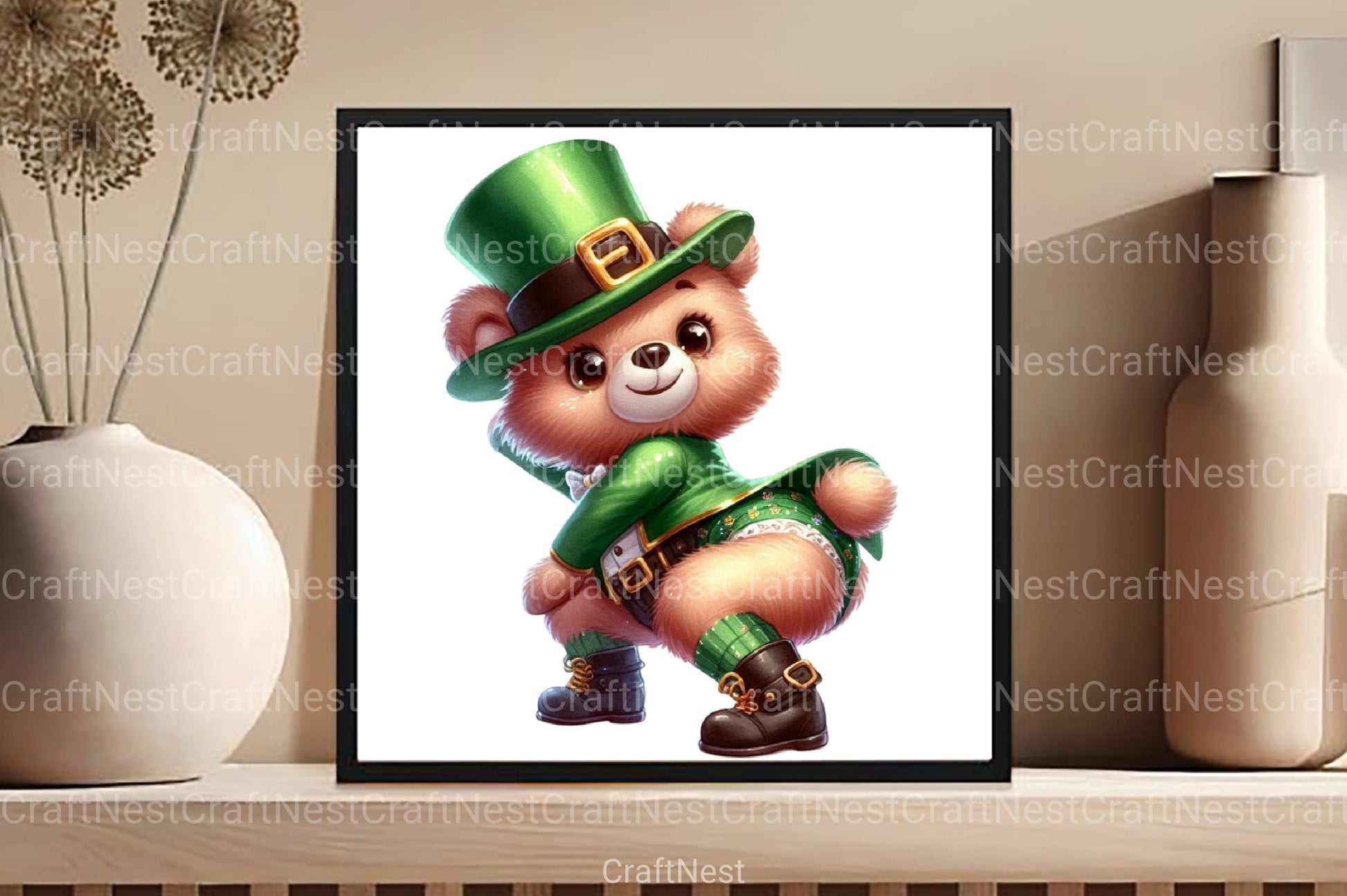 St. Patrick's Day Twerking Teddy Bear Clipart Bundle - CraftNest - Digital Crafting and Art