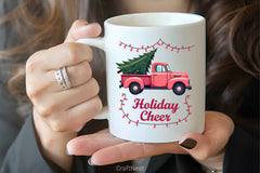 Vintage Pink Pickup Christmas Tree Clipart Bundle - CraftNest - Digital Crafting and Art