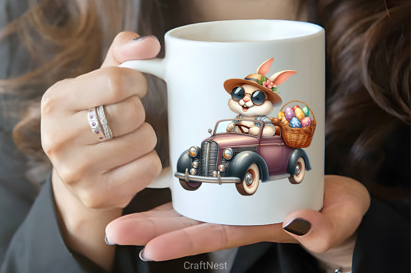 Easter Bunny Car Clipart Bundle - CraftNest - Digital Crafting and Art