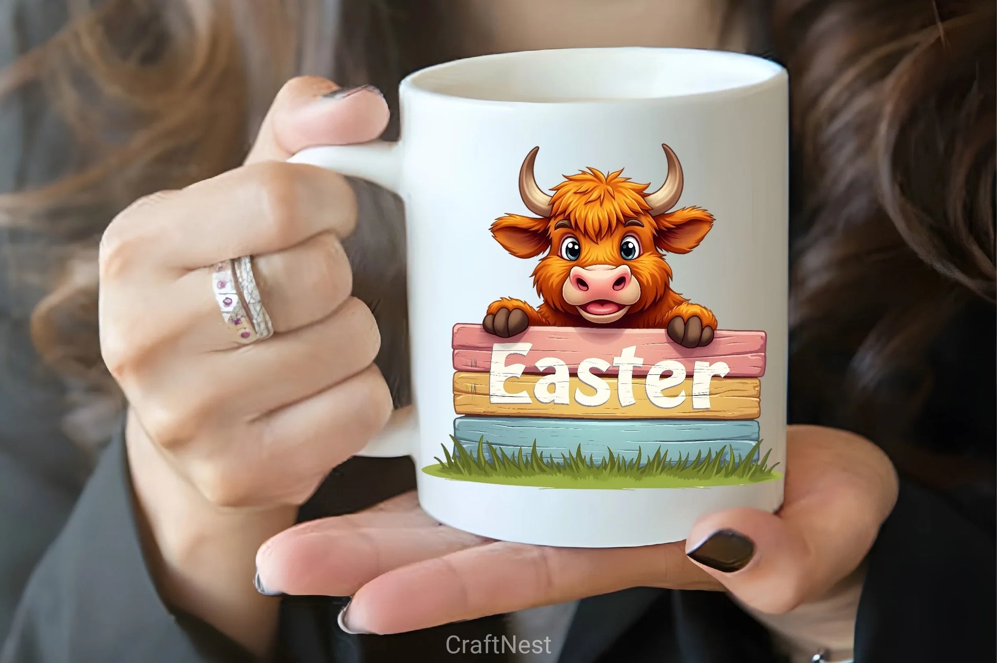Easter Highland Cow Clipart Bundle 8 - CraftNest - Digital Crafting and Art