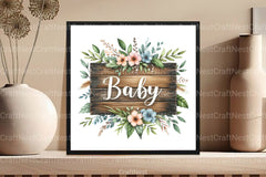 Boho Nursery Baby Clipart Bundle 98 - CraftNest - Digital Crafting and Art