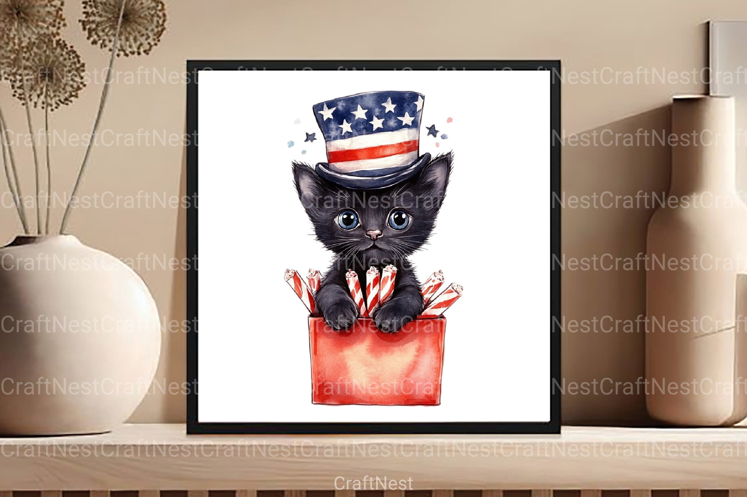 Cute Cat 4th of July Clipart Bundle - CraftNest - Digital Crafting and Art