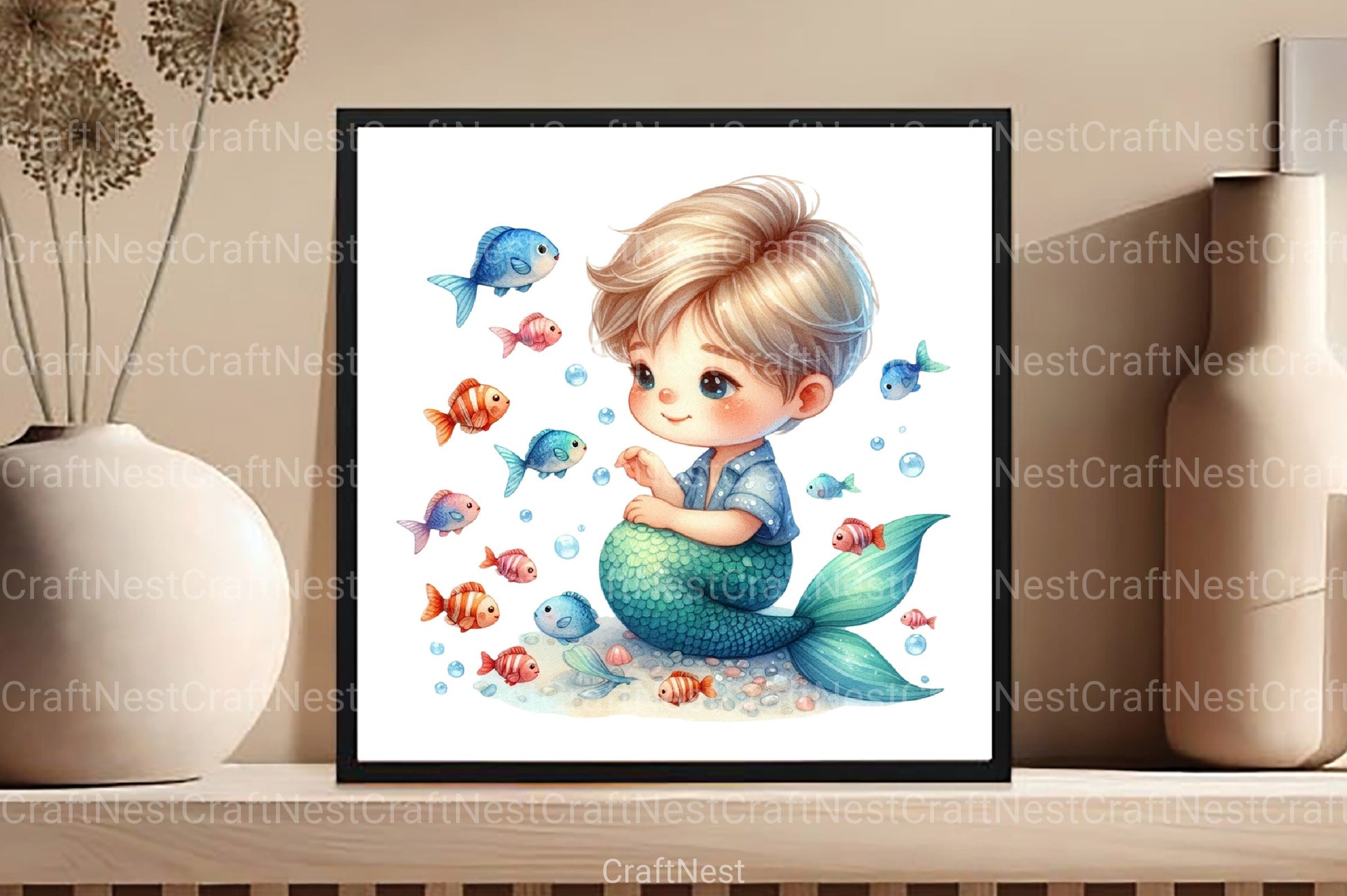 Cute Mermaid Clipart Bundle 5 - CraftNest - Digital Crafting and Art