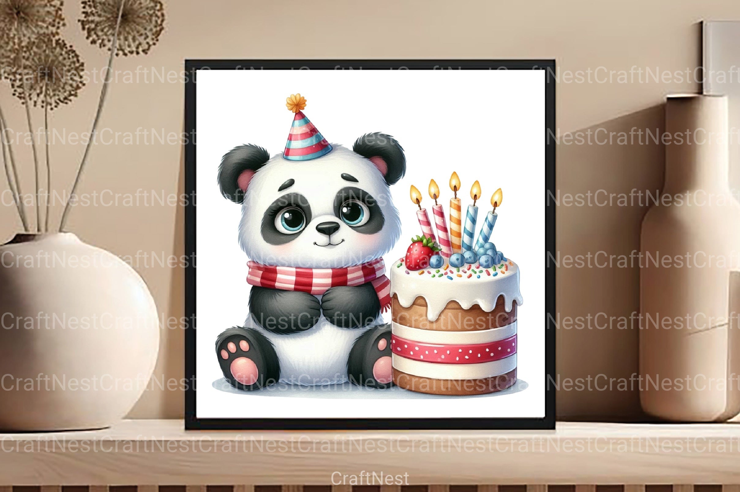 Cute Animals Birthday Clipart Bundle - CraftNest - Digital Crafting and Art