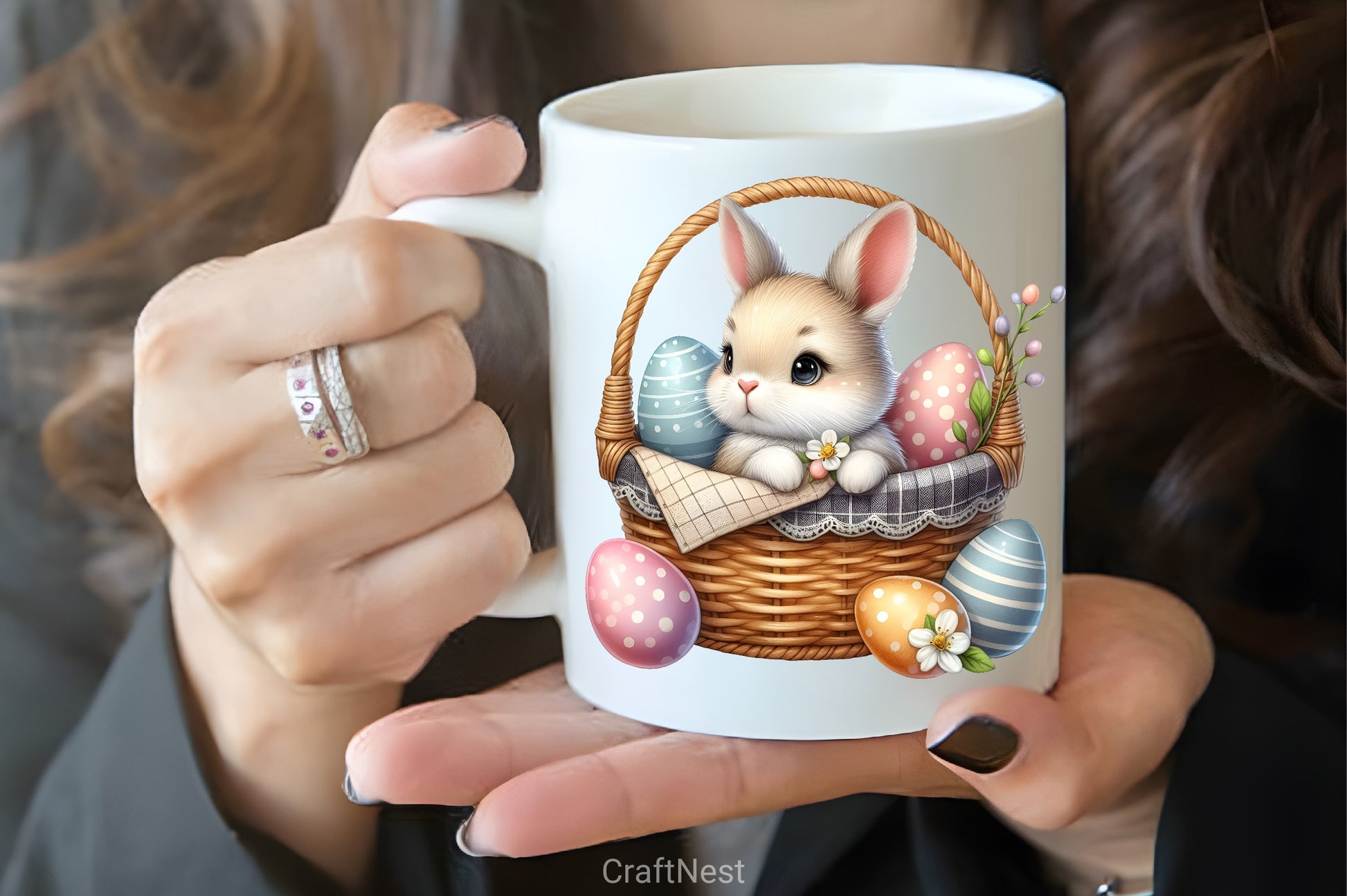 Cute Pink Easter Clipart Bundle - CraftNest - Digital Crafting and Art