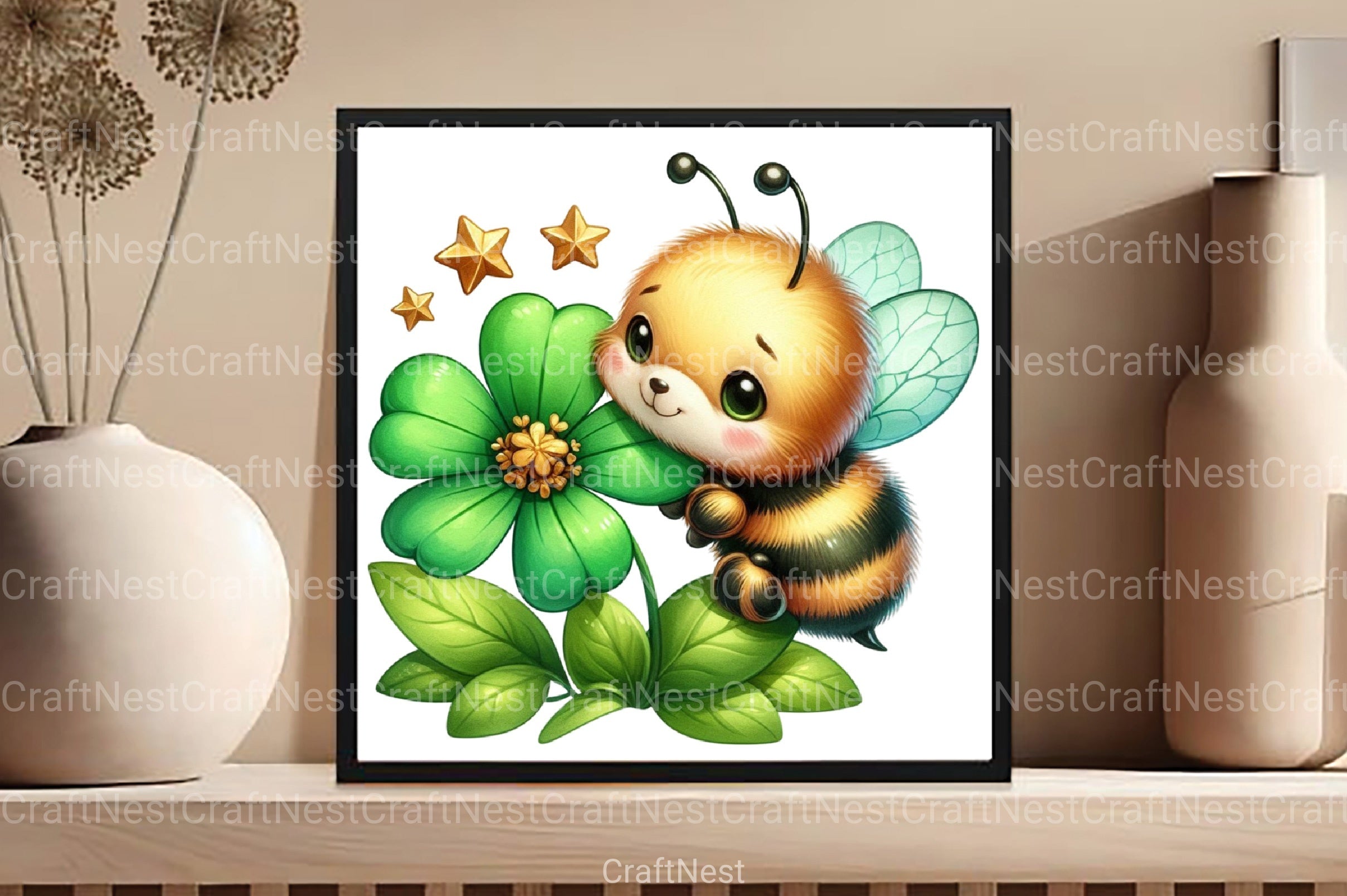 St. Patrick's Day Bee Clipart Bundle - CraftNest - Digital Crafting and Art