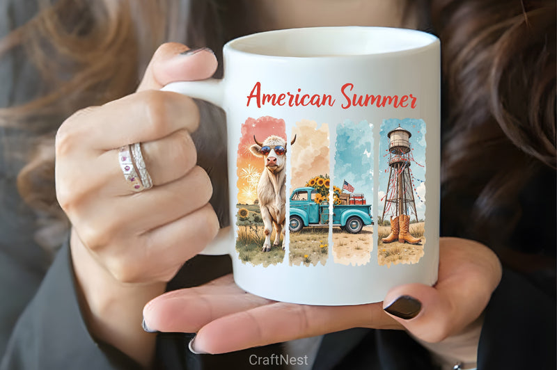 American Summer Collage Clipart Bundle - CraftNest - Digital Crafting and Art