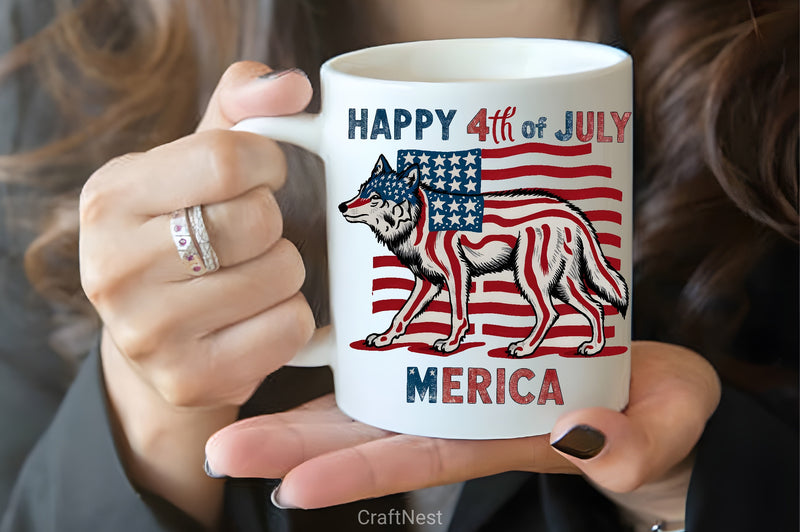 Happy 4th July Wolf Clipart Bundle - CraftNest - Digital Crafting and Art