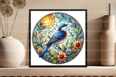 Stained Glass Summer Bird Clipart Bundle - CraftNest - Digital Crafting and Art