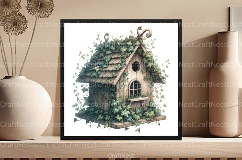 Spring Birdhouse Clipart Bundle 99 - CraftNest - Digital Crafting and Art