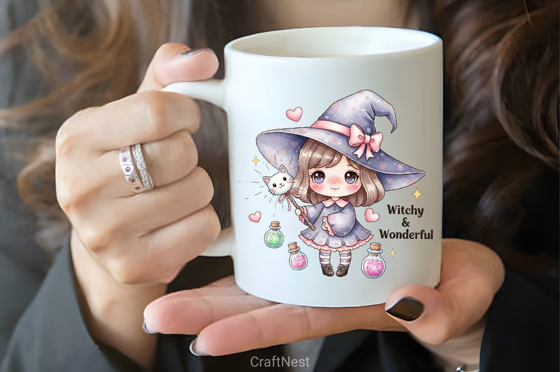 Cute Witch Clipart Bundle - CraftNest - Digital Crafting and Art