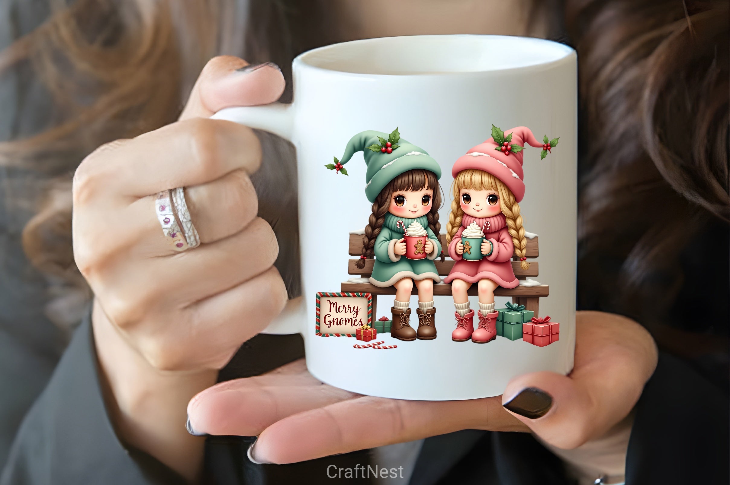 Festive Chibi Gnomes Winter Clipart Bundle - CraftNest - Digital Crafting and Art