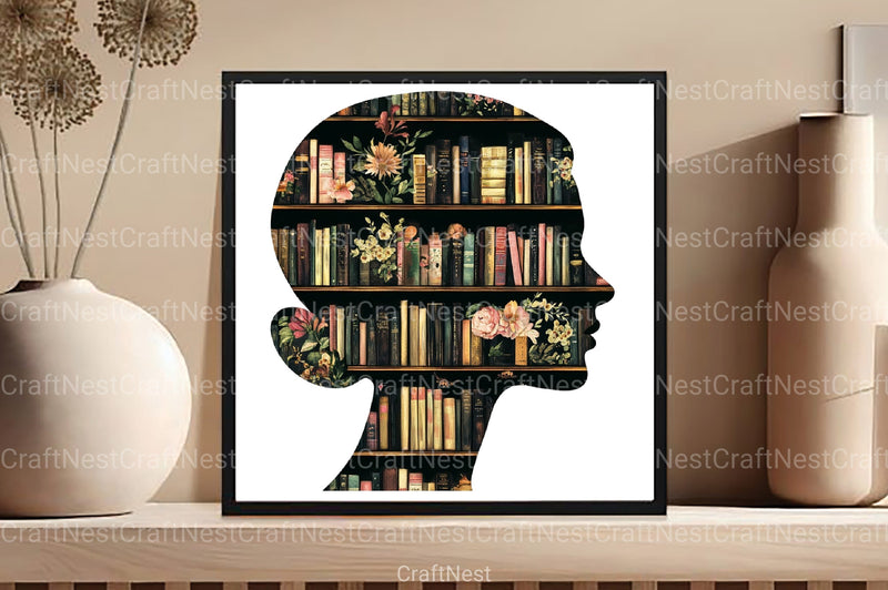 Book Girl and Library Clipart Bundle 99 - CraftNest - Digital Crafting and Art