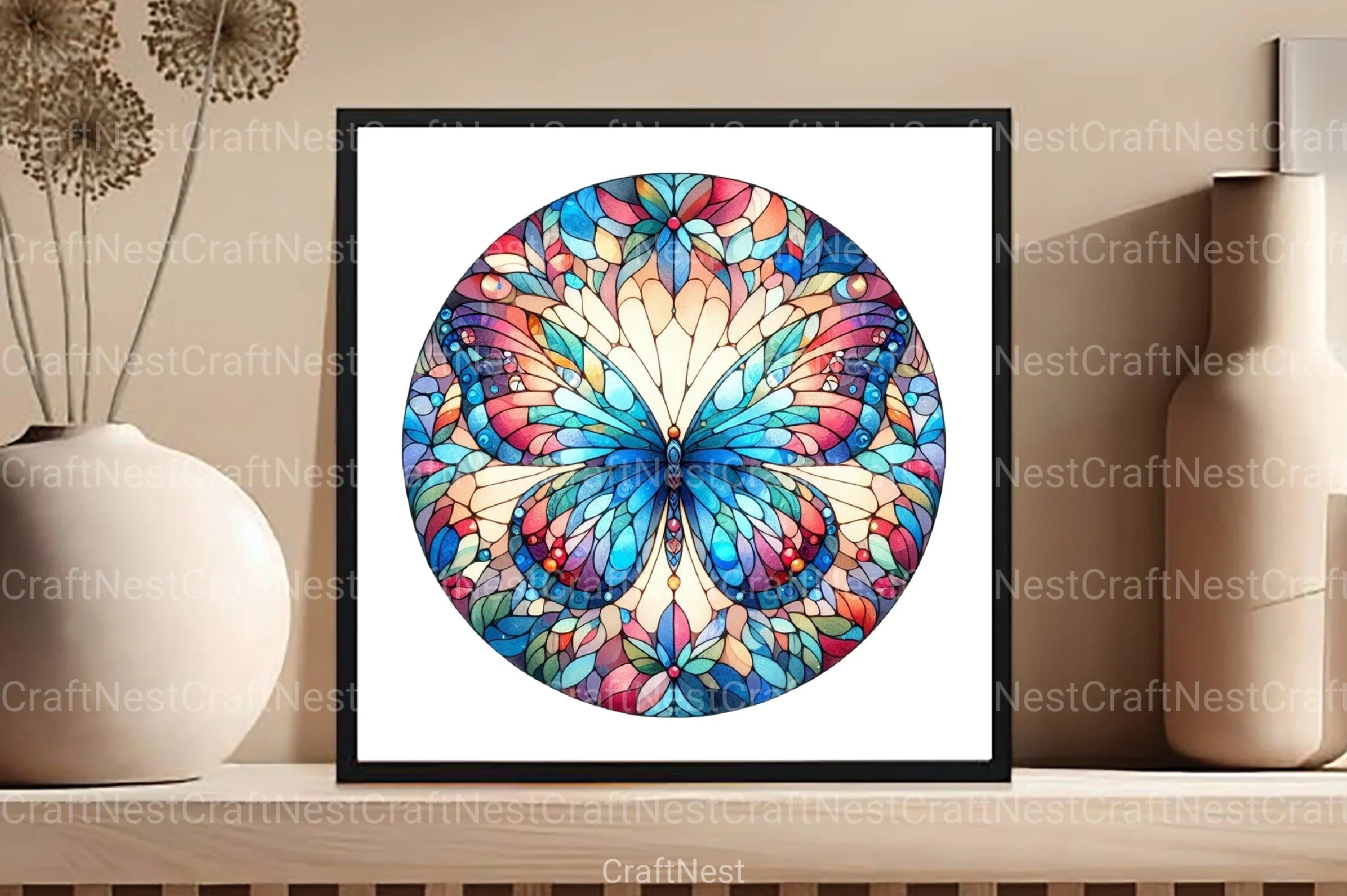 Stained Glass Butterfly Summer Clipart Bundle - CraftNest - Digital Crafting and Art