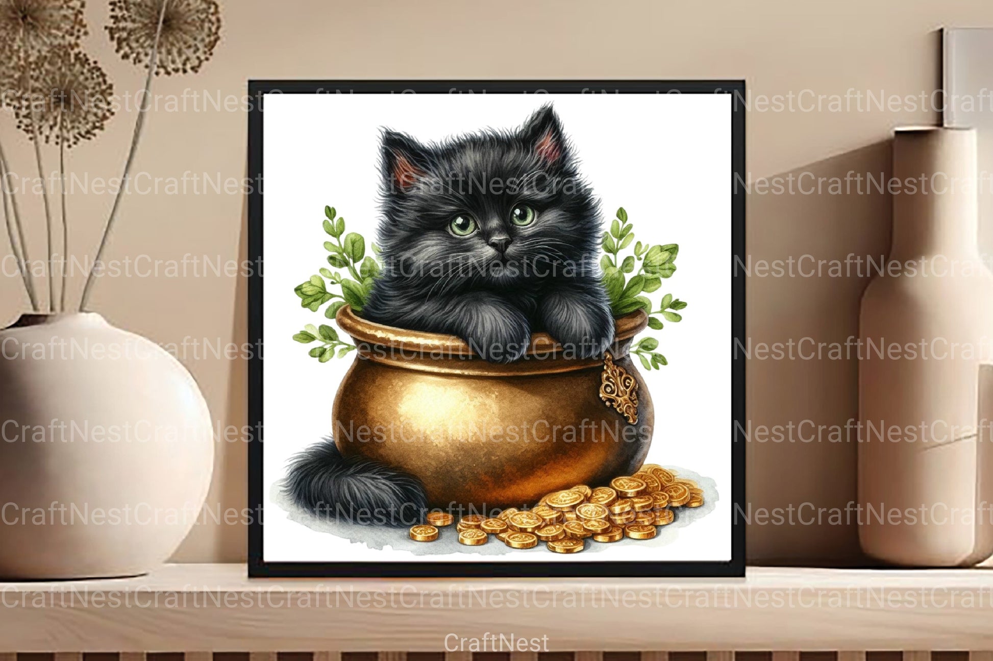 St. Patrick's Day Black Cats Clipart Bundle - CraftNest - Digital Crafting and Art