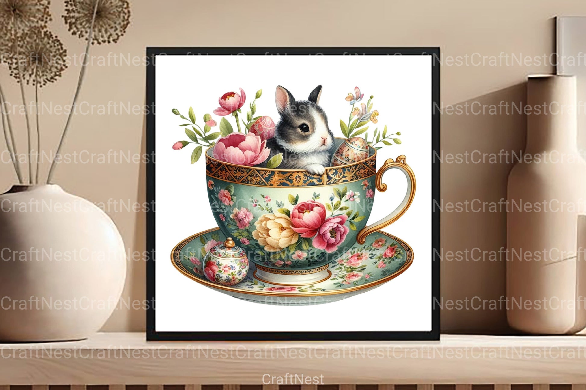 Chinoiseries Easter Clipart Bundle - CraftNest - Digital Crafting and Art