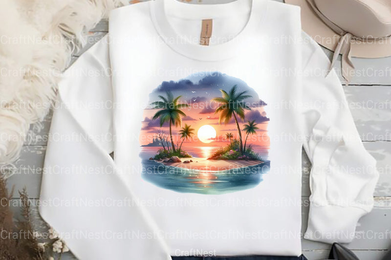 Tropical Summer Vacation Beach Clipart Bundle 99 - CraftNest - Digital Crafting and Art