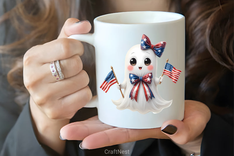 American Flag Ghost Clipart Bundle - CraftNest - Digital Crafting and Art