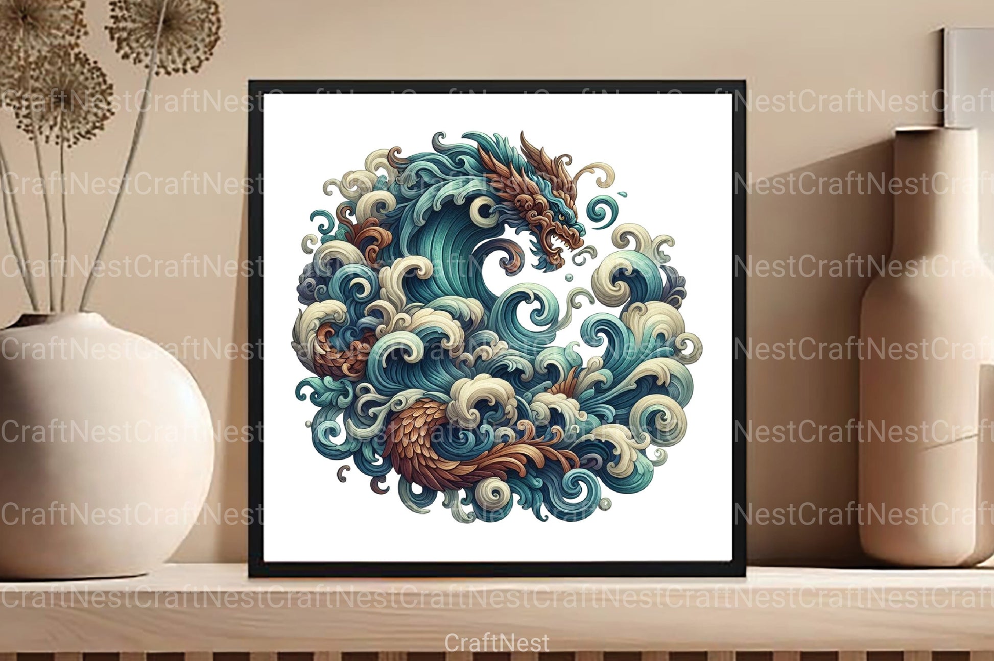 Vintage Ocean Waves Clipart Bundle 2 - CraftNest - Digital Crafting and Art