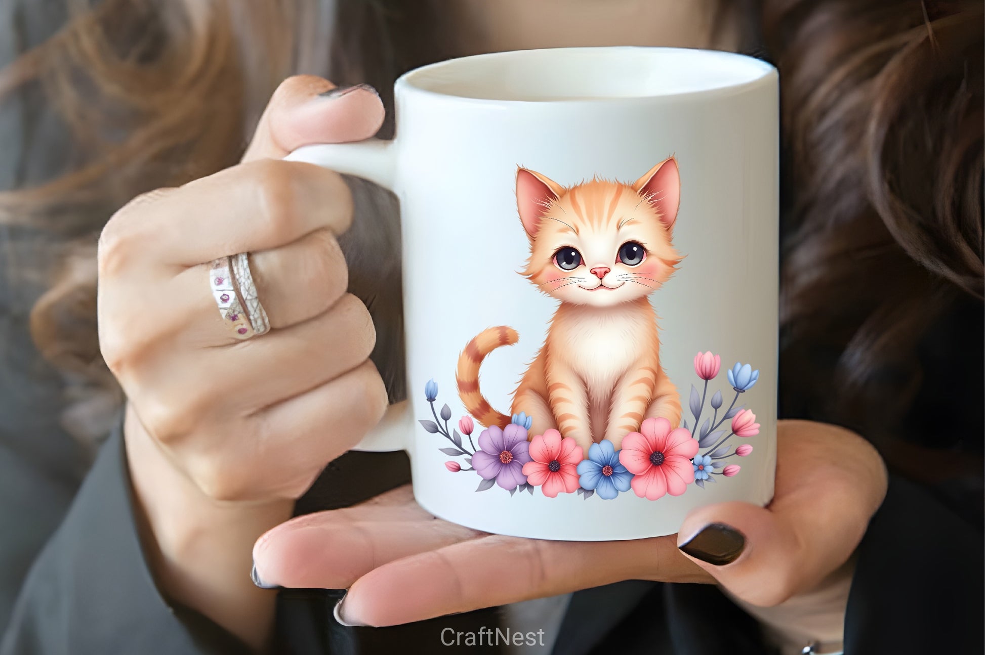 Floral Cat Clipart Bundle - CraftNest - Digital Crafting and Art