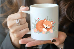 Sleeping Fox with Flowers Clipart Bundle - CraftNest - Digital Crafting and Art