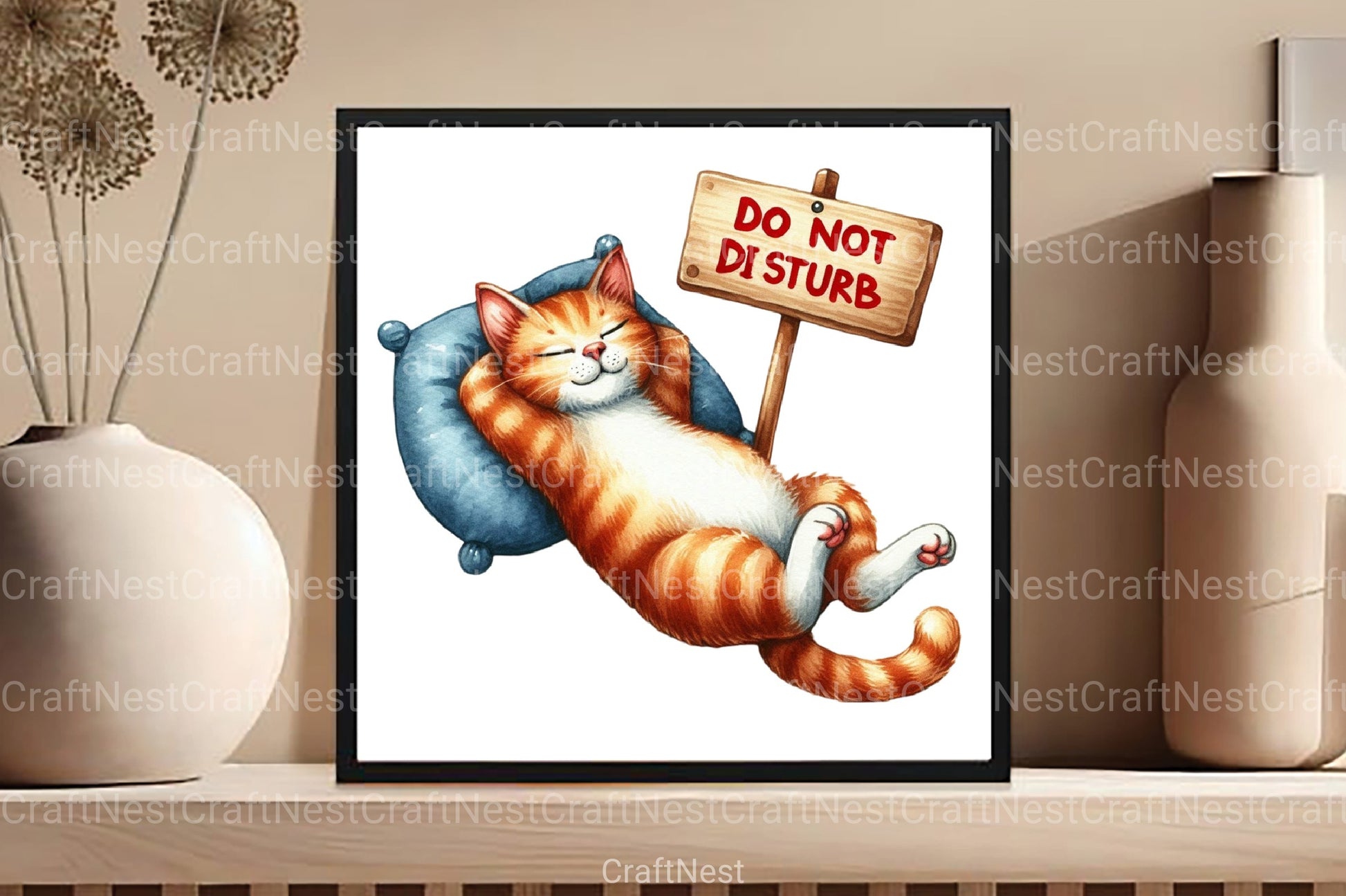 Do Not Disturb Cat Clipart Bundle - CraftNest - Digital Crafting and Art