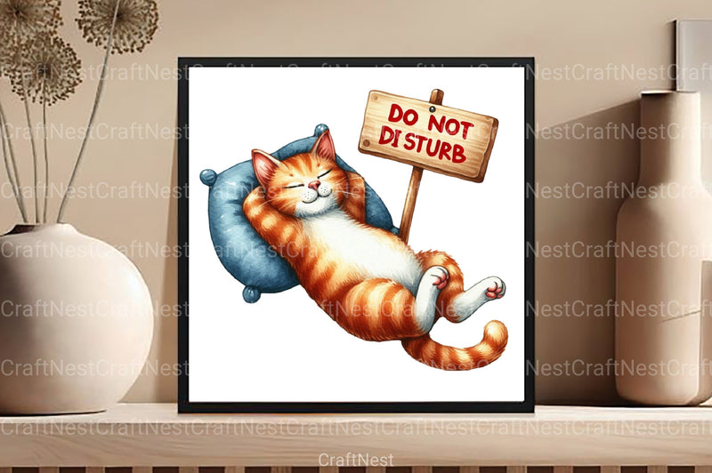 Do Not Disturb Cat Clipart Bundle - CraftNest - Digital Crafting and Art