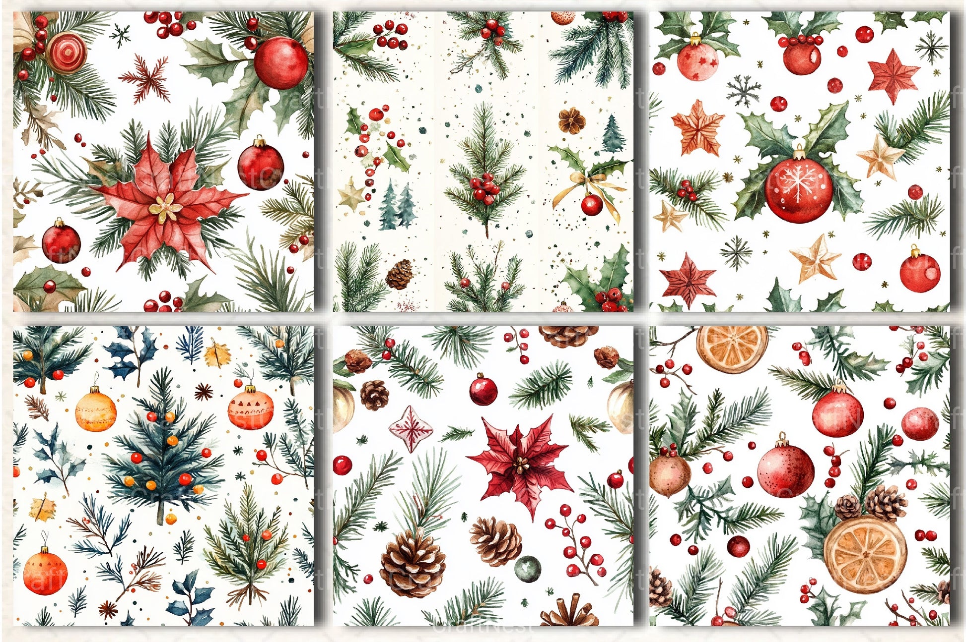 Christmas Seamless Patterns Digital Paper - CraftNest - Digital Crafting and Art