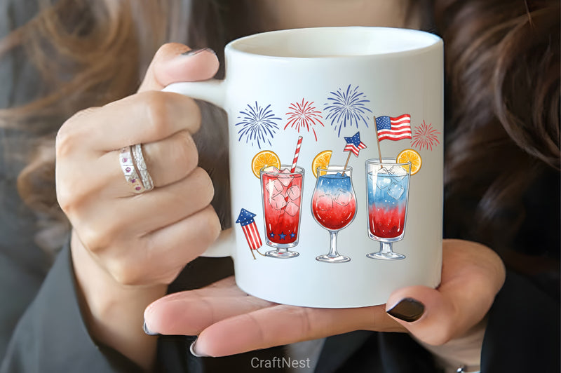 4th of July Drinking Clipart Bundle - CraftNest - Digital Crafting and Art