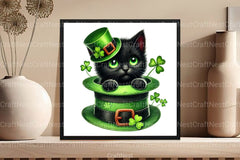 St. Patrick's Day Cat Peeking Hat Clipart Bundle - CraftNest - Digital Crafting and Art