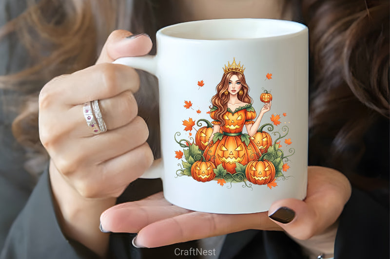 Halloween Pumpkin Princess Clipart Bundle - CraftNest - Digital Crafting and Art