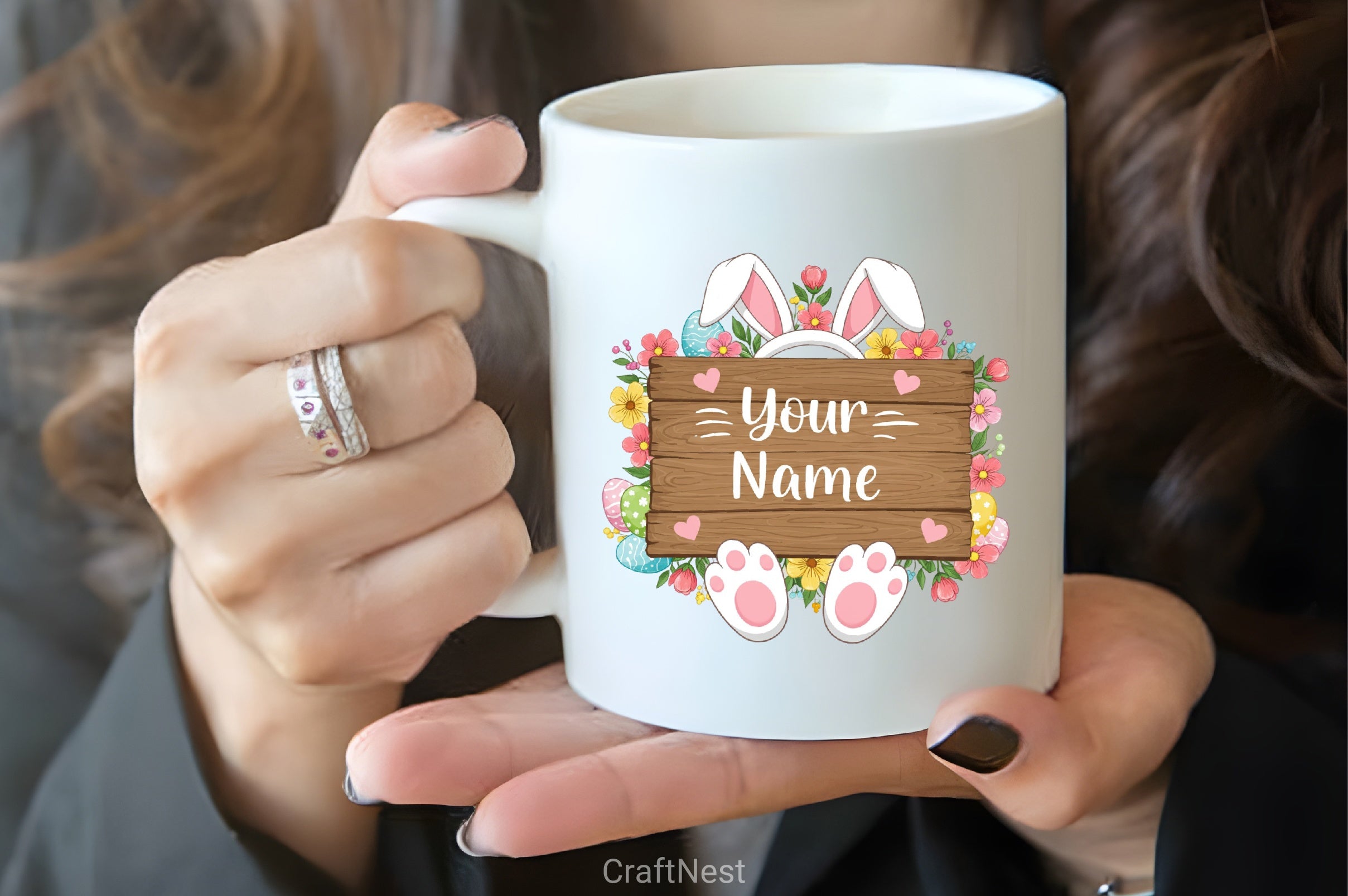 Easter Bunny Name Frame Clipart Bundle  3 - CraftNest - Digital Crafting and Art