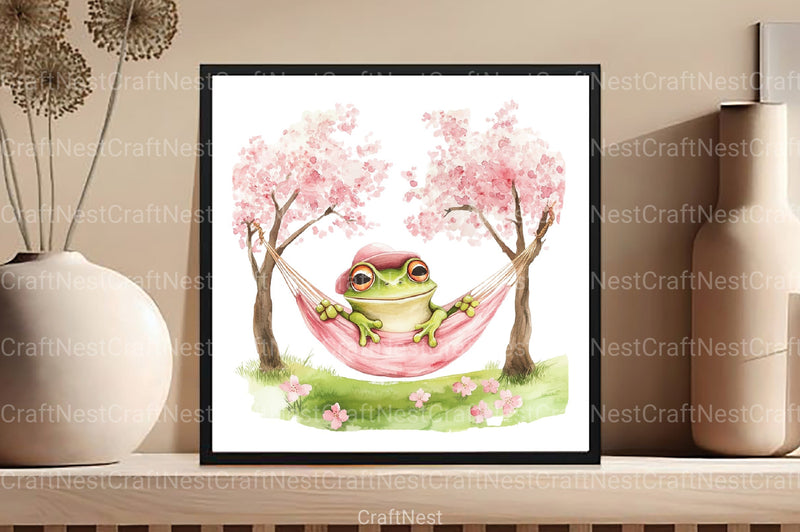 Spring Funny Frog Clipart Bundle 99 - CraftNest - Digital Crafting and Art