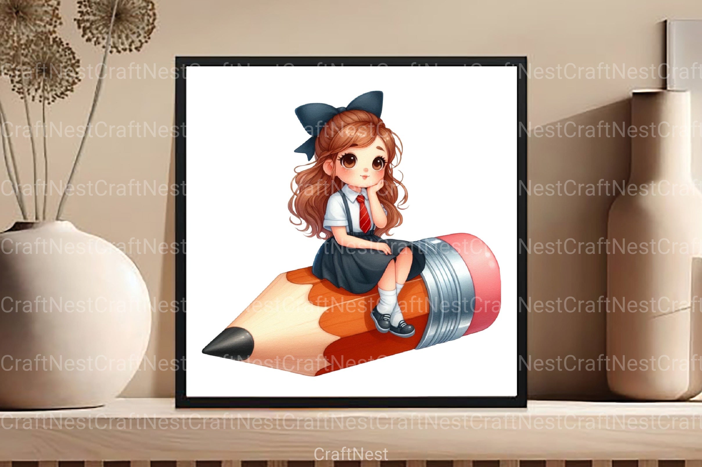 Little School Girl Clipart Bundle - CraftNest - Digital Crafting and Art