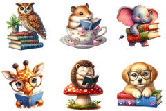 Animals Love Reading Clipart - CraftNest - Digital Crafting and Art