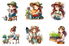 Gardening Girl Clipart - CraftNest - Digital Crafting and Art