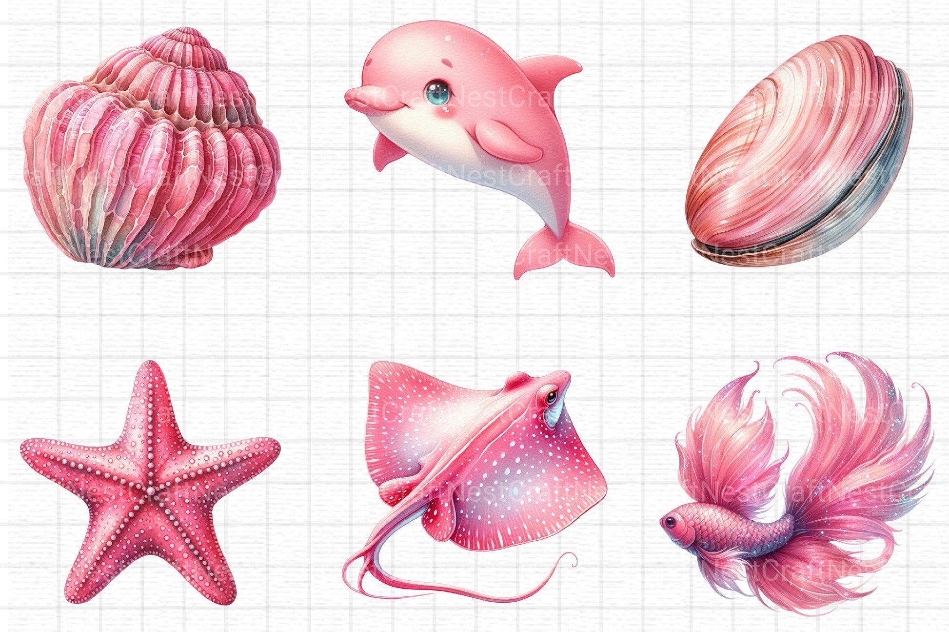 Sea Animals Clipart - CraftNest - Digital Crafting and Art