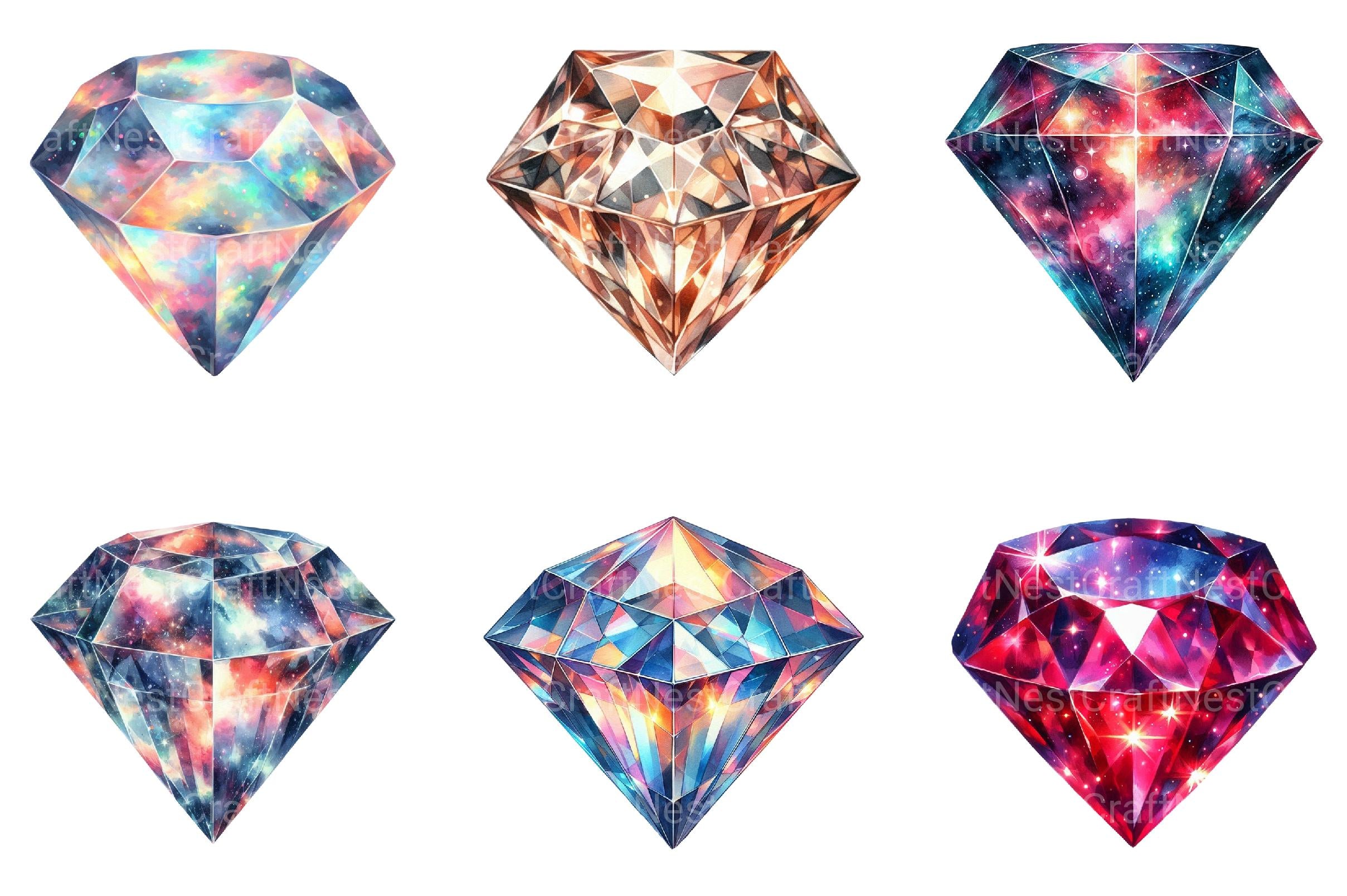 Diamond Clipart Bundle - CraftNest - Digital Crafting and Art