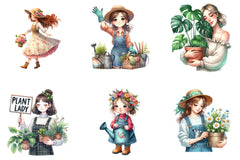 Gardening Girl Clipart - CraftNest - Digital Crafting and Art