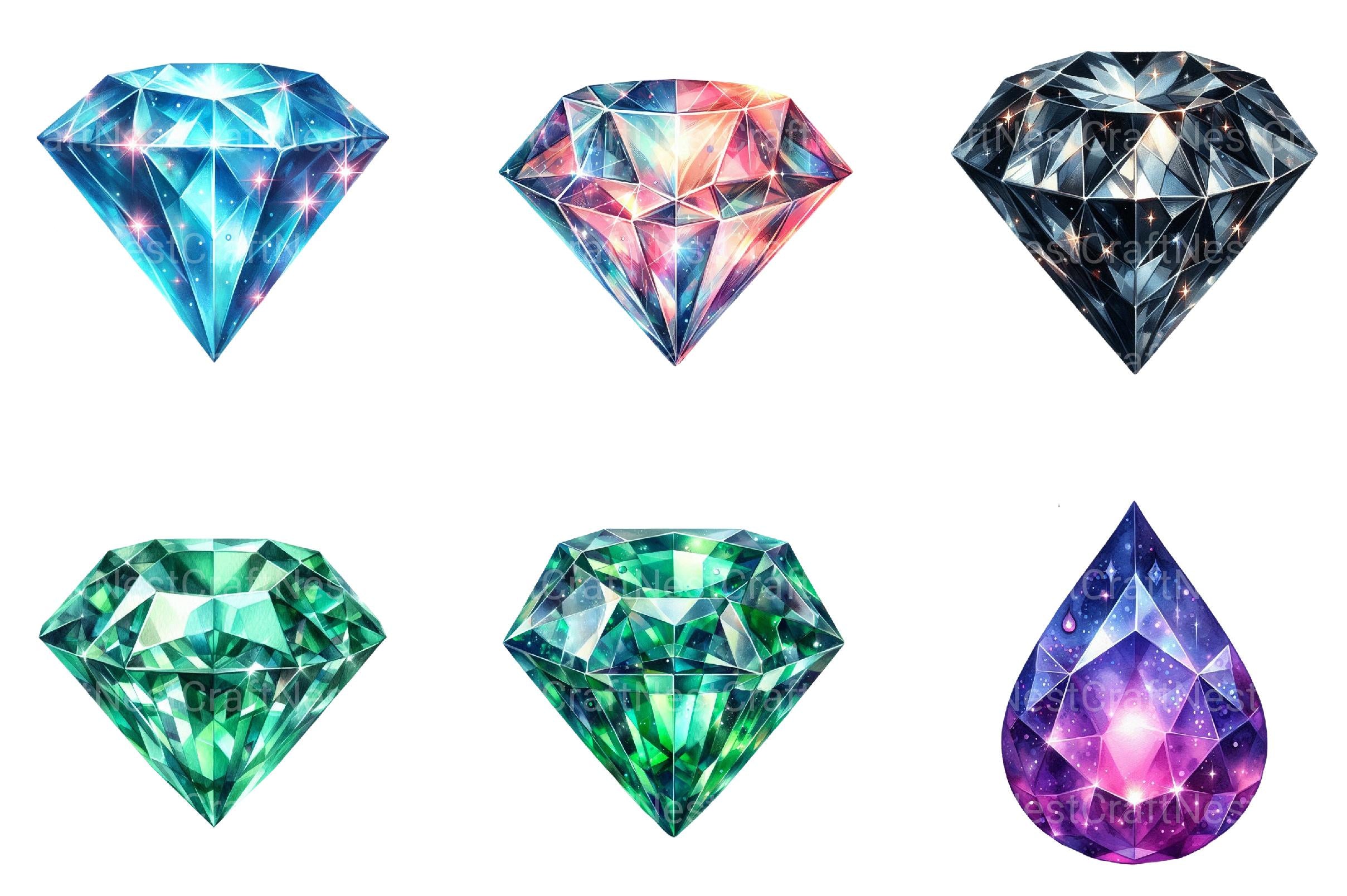 Diamond Clipart Bundle - CraftNest - Digital Crafting and Art