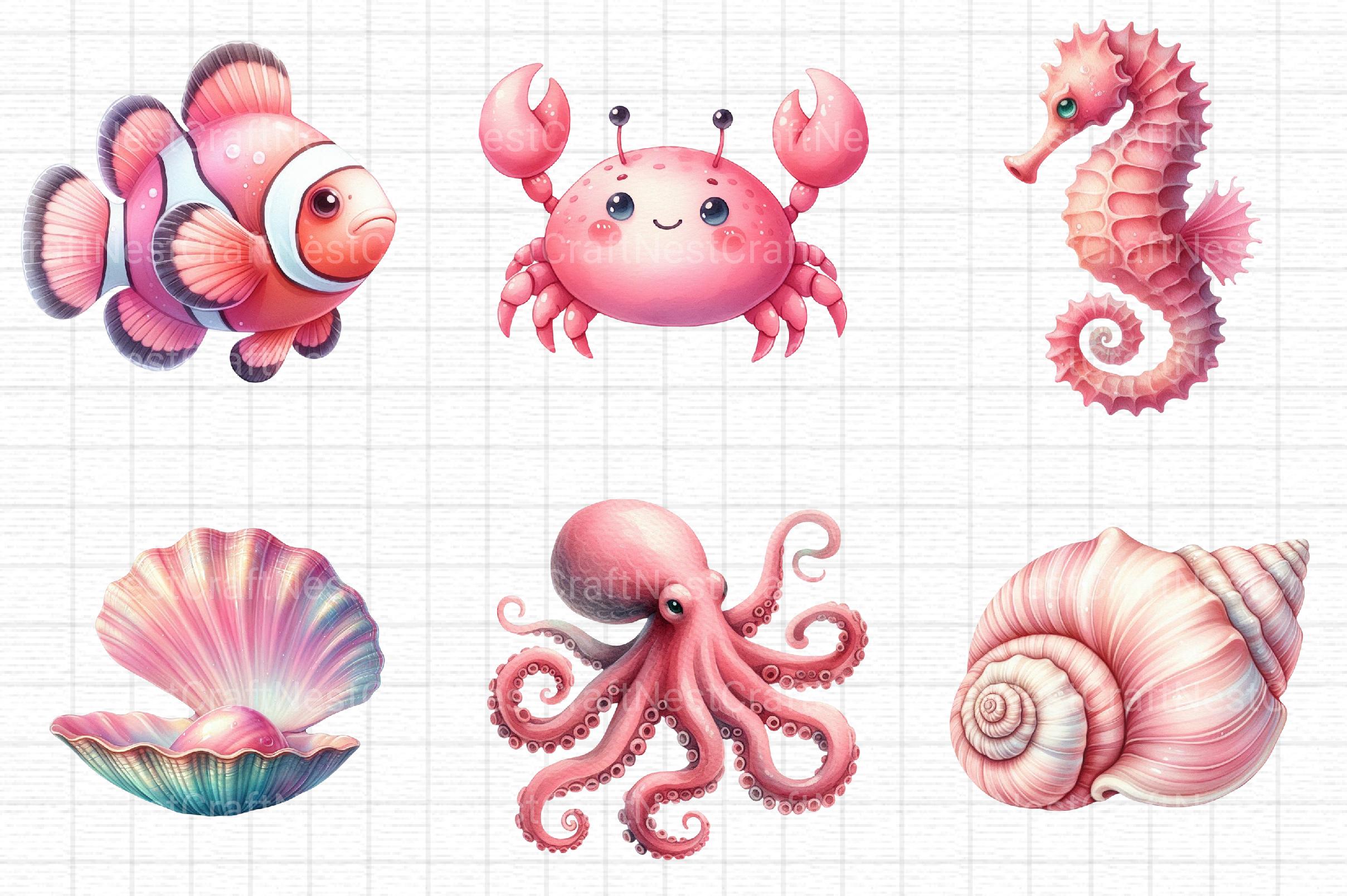 Sea Animals Clipart - CraftNest - Digital Crafting and Art