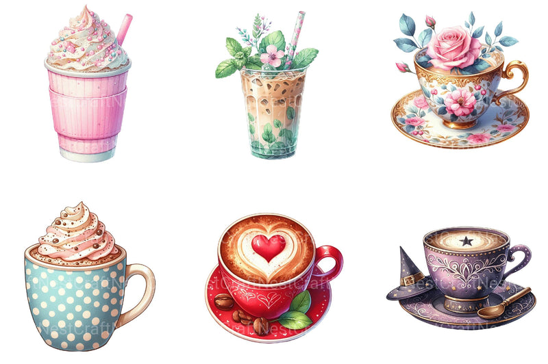 Coffee Cups Clipart - CraftNest - Digital Crafting and Art