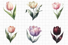Floral Tulip Clipart Bundle - CraftNest - Digital Crafting and Art