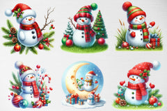 Festive Snowman Clipart Bundle - CraftNest - Digital Crafting and Art